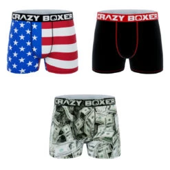 CRAZYBOXER America Money-Flag Men's Boxer Briefs (Pack 3) -Crazyboxer Sales Store CBUSA0101X3A3 4