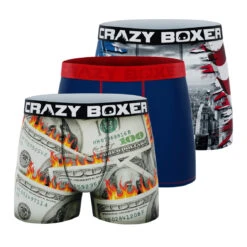 CRAZYBOXER USA Money Men's Boxer Briefs (3 Pack)