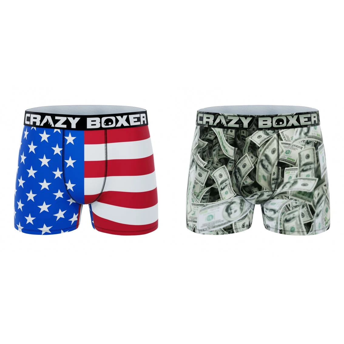 CRAZYBOXER America Money-Flag Men's Boxer Briefs (Pack 2) 4 CRAZYBOXER America Money-Flag Men's Boxer Briefs (Pack 2) - Image 2