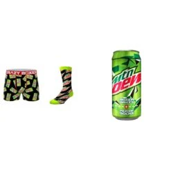 CRAZYMIX Mountain Dew Men's Boxer Briefs And Socks (Creative Packaging)