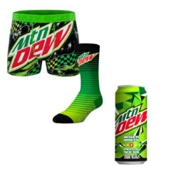 CRAZYBOXER Mountain Dew Classic Men's Boxer Briefs And Socks (Creative Packaging)