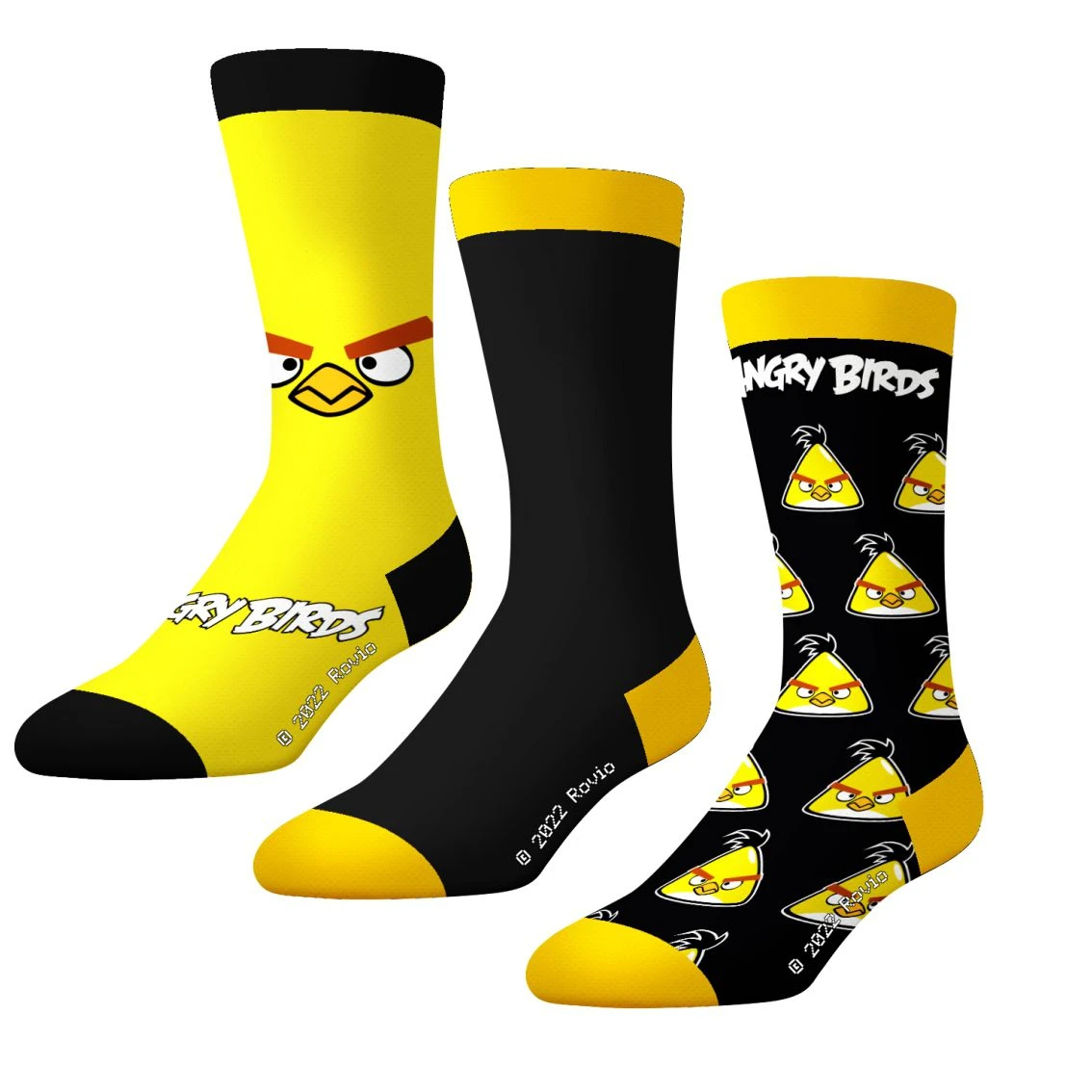 CrazyUniverse Angry Birds Chuck All Over Crew Socks (3 Pack) 3 CrazyUniverse Angry Birds Chuck All Over Crew Socks (3 Pack)