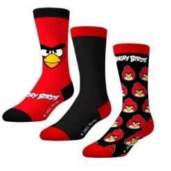CrazyUniverse Angry Birds Red Bird All Over Crew Socks (3 Pack)