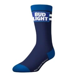 Socks By CRAZYBOXER Bud Light Logo And Can Crew Socks (3 Pack) -Crazyboxer Sales Store CSBUD0101X3A1 1