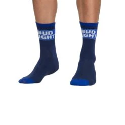 Socks By CRAZYBOXER Bud Light Logo And Can Crew Socks (3 Pack) -Crazyboxer Sales Store CSBUD0101X3A1 2