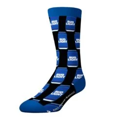 Socks By CRAZYBOXER Bud Light Logo And Can Crew Socks (3 Pack) -Crazyboxer Sales Store CSBUD0101X3A1 5