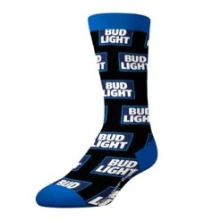 Socks By CRAZYBOXER Bud Light Can And Logo Crew Socks (3 Pack) -Crazyboxer Sales Store CSBUD0101X3A2 4
