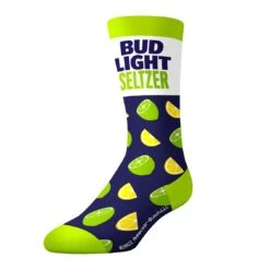 CrazyUniverse Bud Light Lime And Seltzer Crew Socks (3 Pack) -Crazyboxer Sales Store CSBUD0101X3A3 5