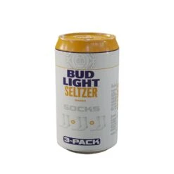 CrazyUniverse Bud Light Can And Logo Crew Socks (3 Pairs,Can) -Crazyboxer Sales Store CSBUD0101X3A4N 4