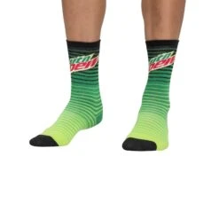 Socks By CRAZYBOXER Mountain Dew Logo And Green Crew Socks (3 Pack) -Crazyboxer Sales Store CSDEW0101X3A4 2