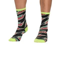 Socks By CRAZYBOXER Mountain Dew Logo And Green Crew Socks (3 Pack) -Crazyboxer Sales Store CSDEW0101X3A4 6