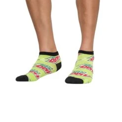 Socks By CRAZYBOXER Mountain Dew Logo And Race Low Cut Socks (3 Pack) -Crazyboxer Sales Store CSDEW0101X3L3 2
