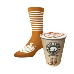 CRAZYUNIVERSE Latte Adult Crew Socks (Coffee Cup)