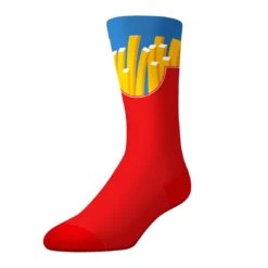 Socks By Crazy Boxer Fries Crew Socks (2-Pairs,Fries Box) -Crazyboxer Sales Store CSFOO0101X2N1N 4