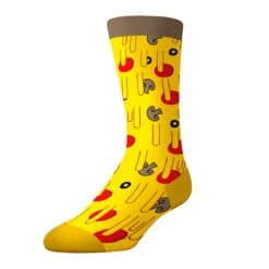 Socks By CRAZYBOXERPizza Toppings Crew Socks (2-Pairs, Pizza Box) -Crazyboxer Sales Store CSFOO0101X2N2N 4
