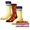 CrazyUniverse Hot Dog Crew Socks (3 Pack) (Creative Packaging)