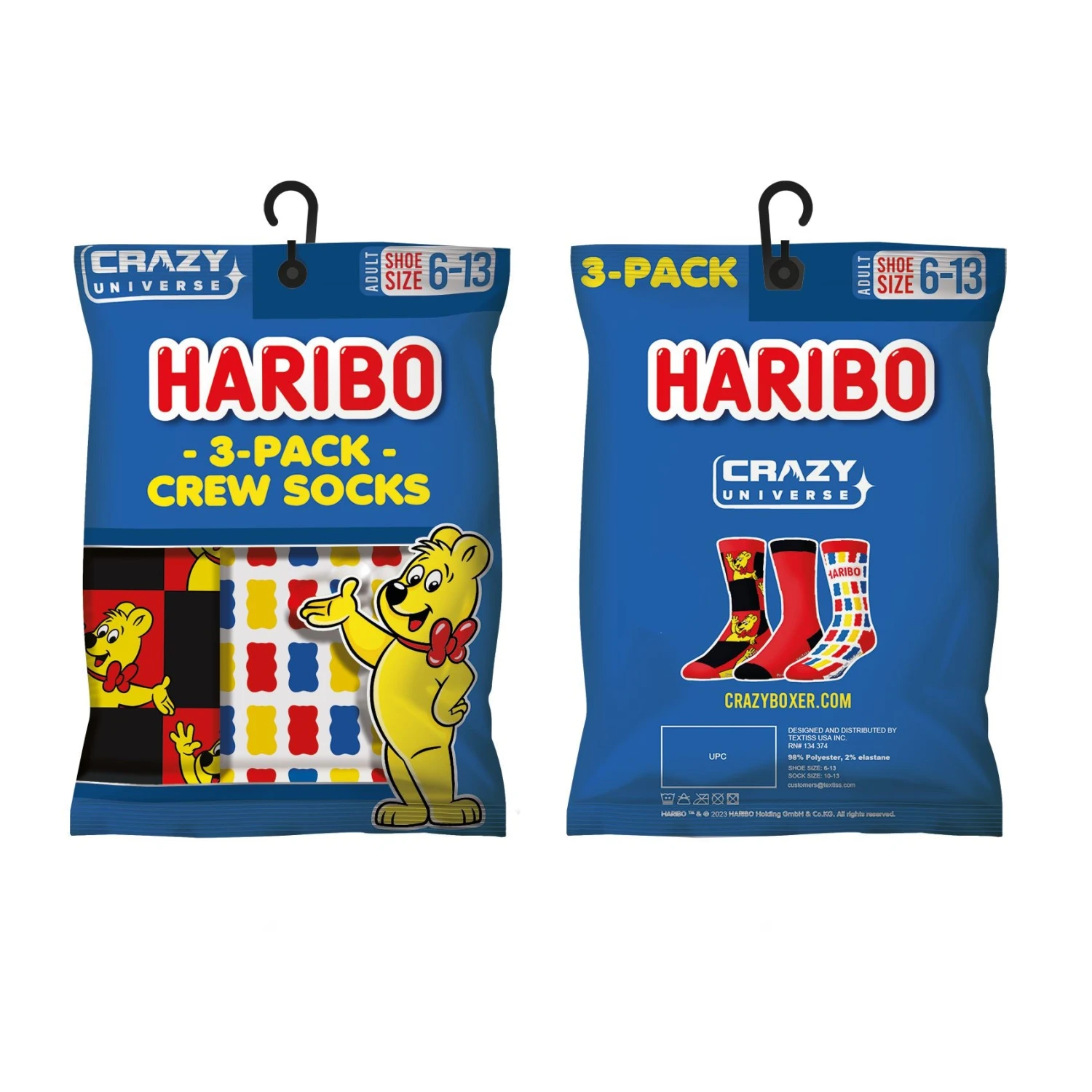CrazyUniverse Haribo Bear & Candies Adult Crew Socks(3 Pairs) 5 CrazyUniverse Haribo Bear & Candies Adult Crew Socks(3 Pairs) - Image 3