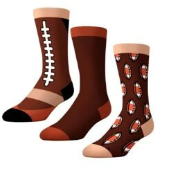 CrazyUniverse Football Long Crew Socks (3 Pack)