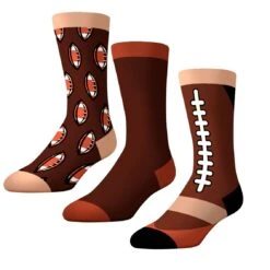 CrazyUniverse Football Kids Crew Socks (3 Pack)