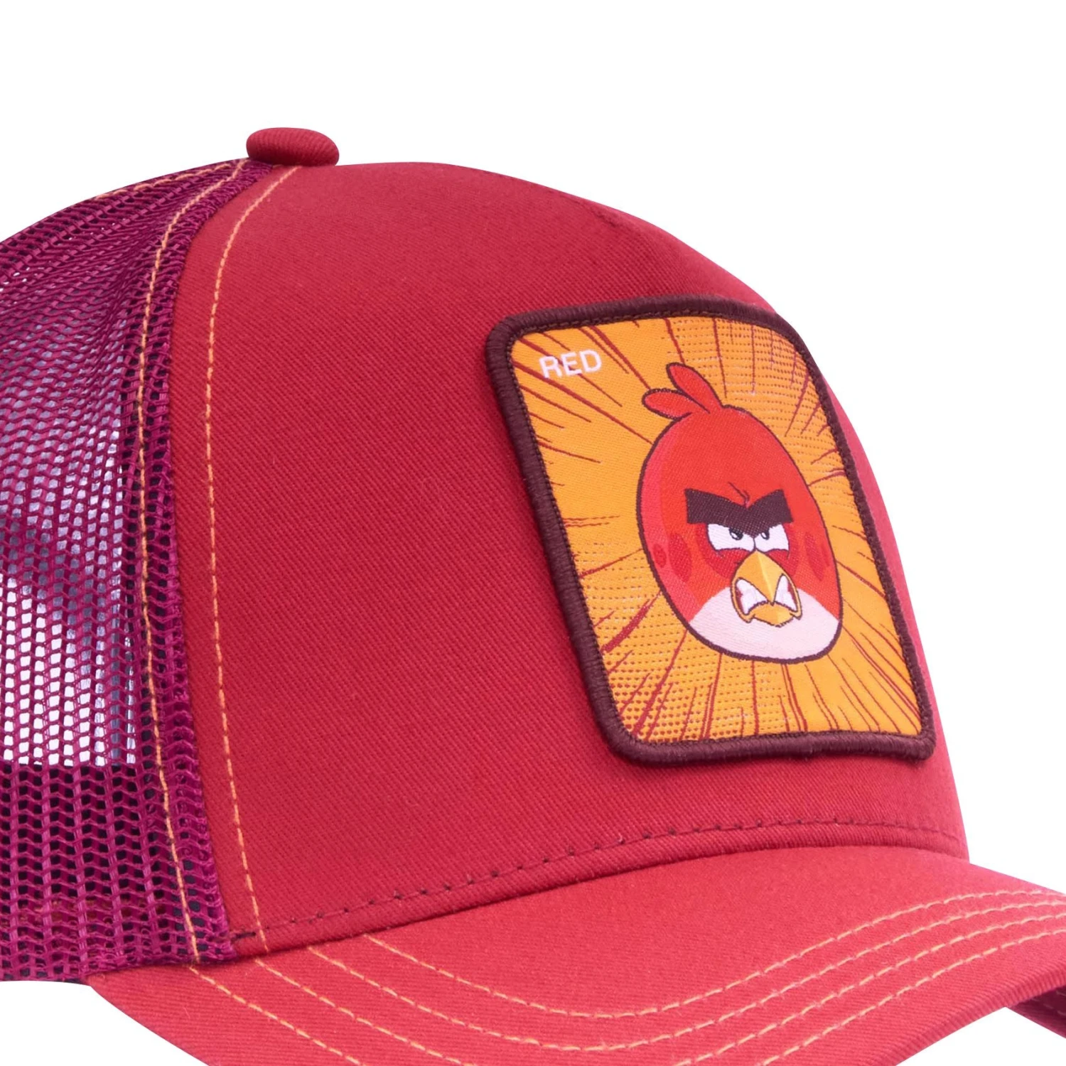 CRAZYUNIVERSE Angry Birds Red J. Bird Snapback Trucker Hat 6 CRAZYUNIVERSE Angry Birds Red J. Bird Snapback Trucker Hat - Image 4